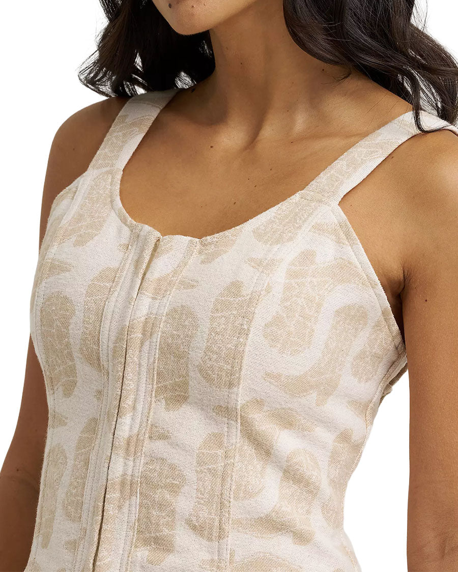 Women's Retro Jacquard Corset Top - 112382720