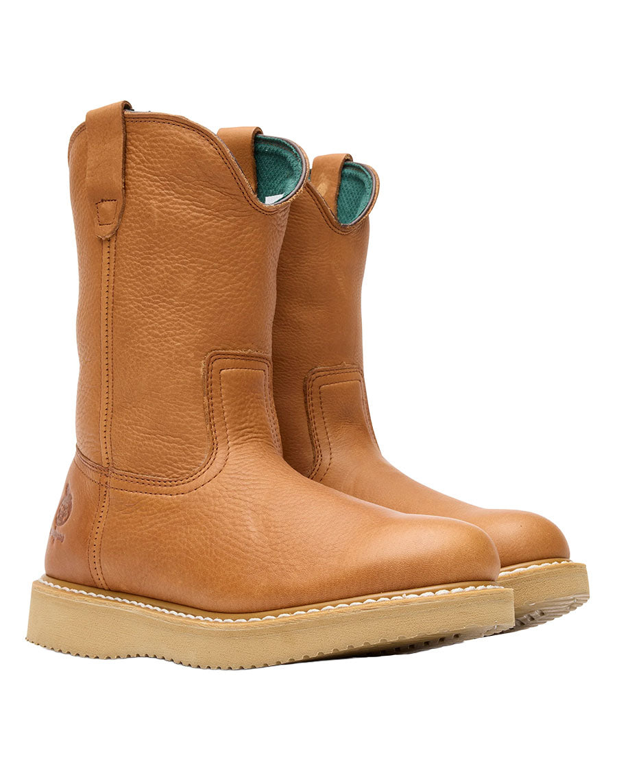 Men's Wedge Steel Toe Pull On Work Boots - G5353