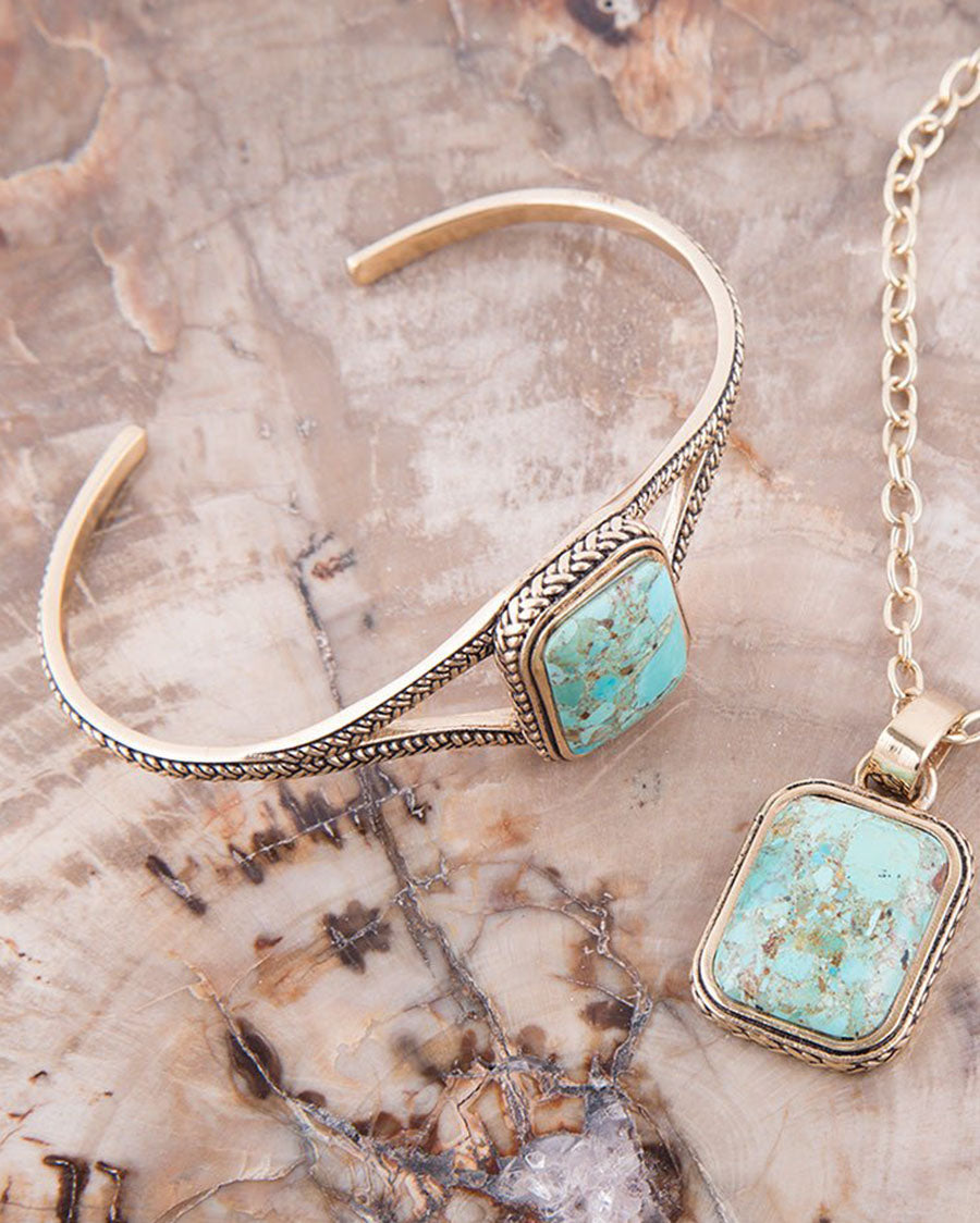 Women's Credence Genuine Turquoise Cuff Bracelet - Braib02T01B