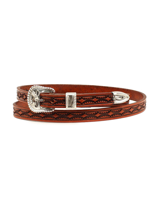 Men's Leather Tooled Hatband by Twister from Skip’s Western Outfitters | MFW-0201308-O/S-TAN