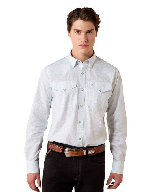 Men's Wrinkle Free Brennon Fitted Snap Shirt - 10079418 by Ariat from Skip’s Western Outfitters | ARI-10079418-XS