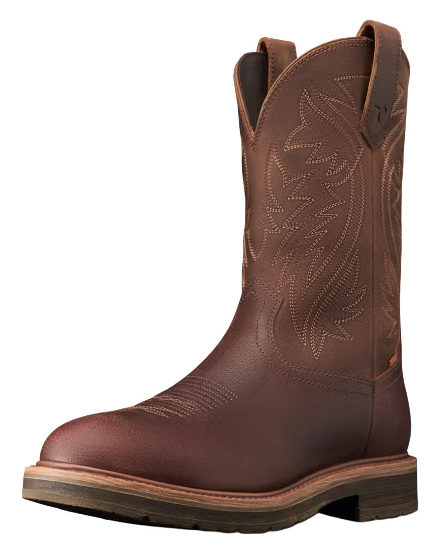Men's LongHaul Waterproof Round Composite Toe Work Boots - Tobacco Cowhide - 10111-Tbc