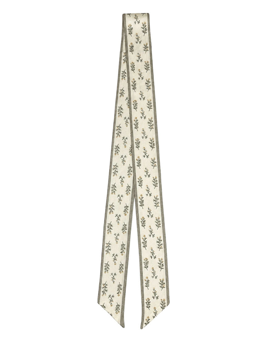 Women's Gingham & Wildflower Silk Twilly - Tw028