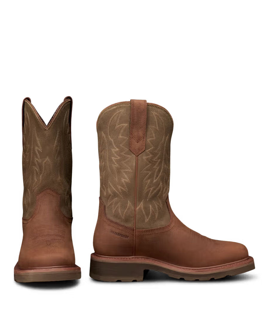 Men's LongHaul Waterproof Square Soft Toe Work Boots - Rust Cowhide - 11034-Rst