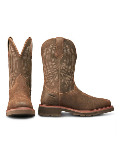Men's LongHaul Waterproof Square Soft Toe Work Boots - Earthstone Cowhide - 11144-Rst