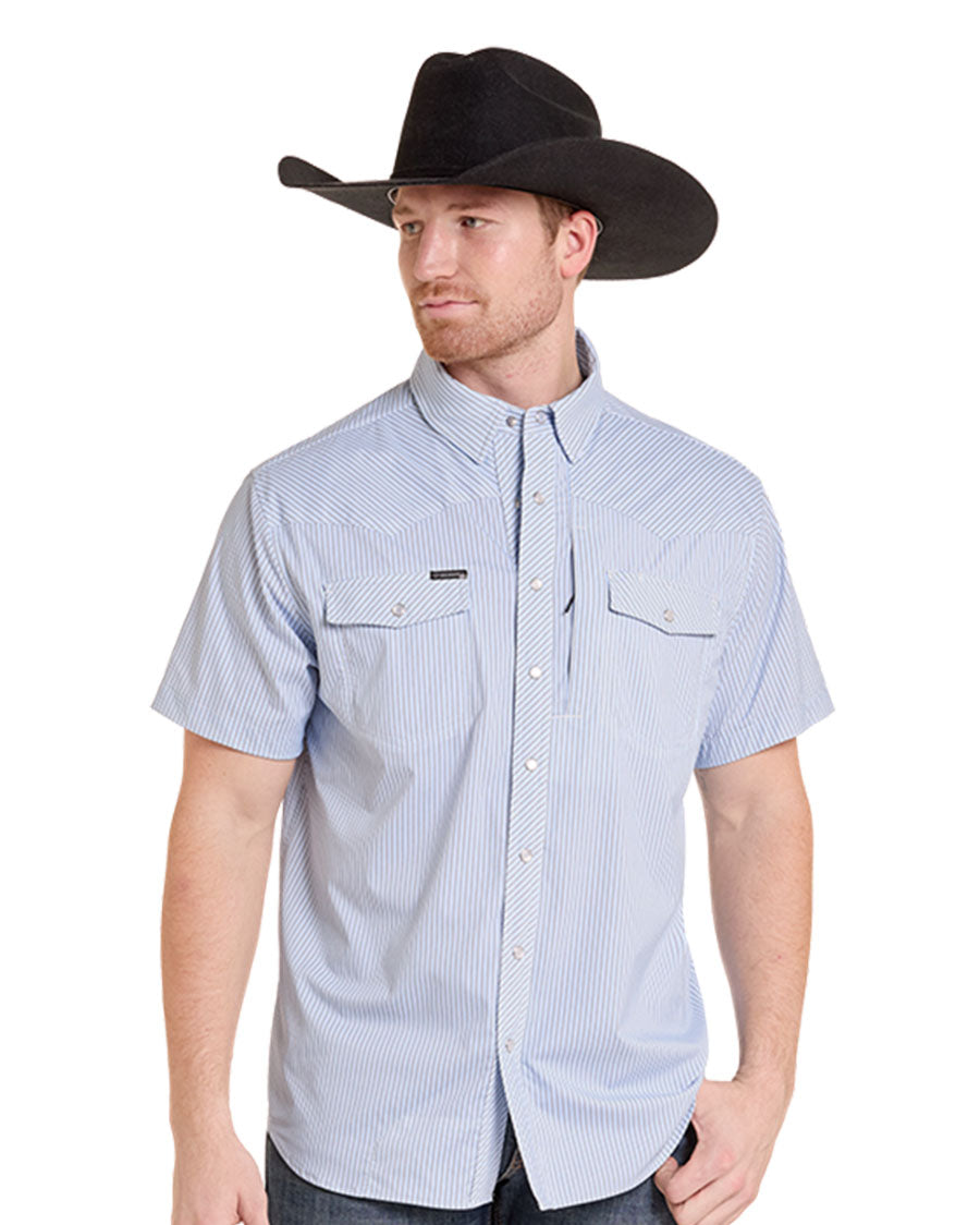 Men's Tek Core Print Stripe Western Shirt - Bmn3S11448-46