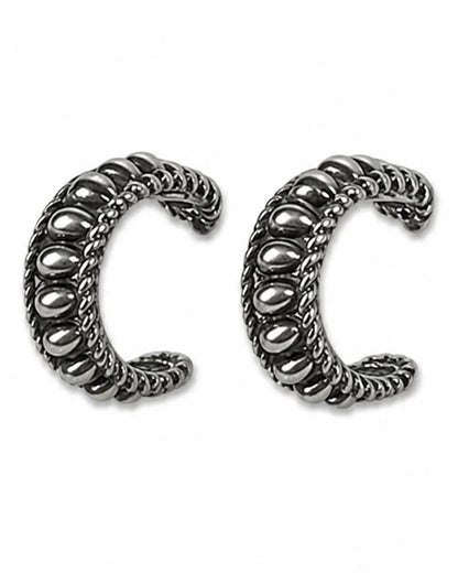Women's 18K White Gold Plated Textured Hoop Earrings - Wc-E28Wg by West & Co. from Skip’s Western Outfitters | W&C-WC-E28WG-WHITE-GOLD