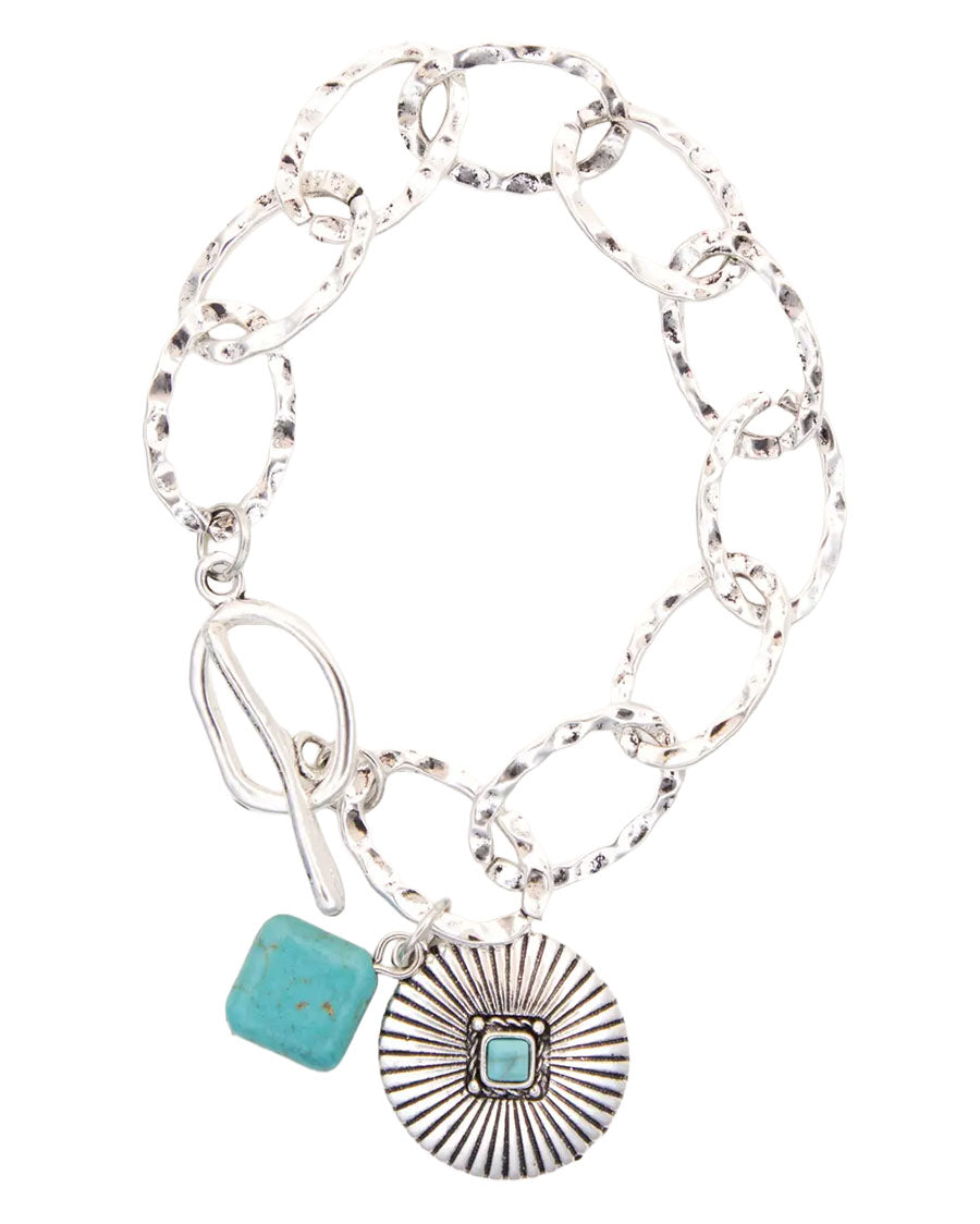 Women's 7" Chunky Chain Charm Bracelet - Br1522S by West & Co. from Skip’s Western Outfitters | W&C-BR1522S-SILVER