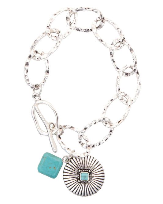 Women's 7" Chunky Chain Charm Bracelet - Br1522S
