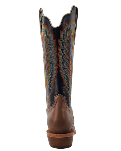 Women's RW Ranch Black Coffee Cowhide & Sand Dune Cowhide Narrow Square Toe Western Boots - Wrl0005-1
