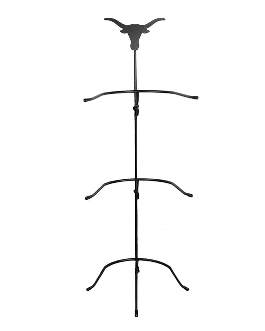 3-Tier Longhorn Wall Hat Rack by MFW from Skip’s Western Outfitters | MFW-01082-O/S-BLACK