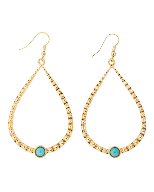 Women's 2.25" 18K Gold Plated Teardrop Earrings - Wc-E23G