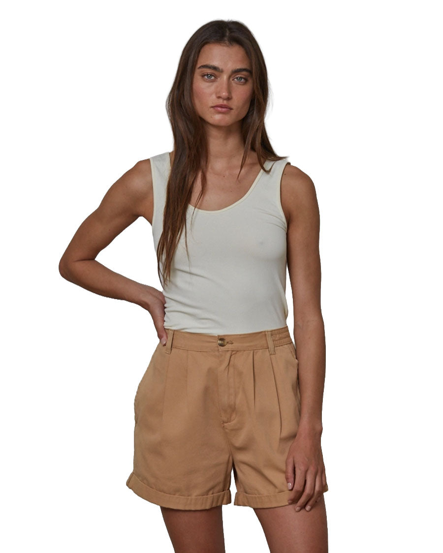 Women's Seamless Reverse U-V Neck Tank - S1006-1-Cream