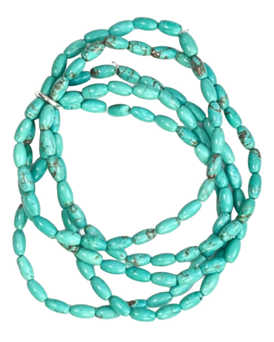 Women's 5 Strand Green Turquoise Bracelet - Br1401