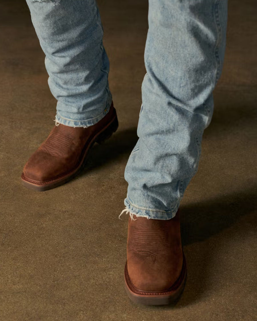 Men's LongHaul Waterproof Square Soft Toe Work Boots - Rust Cowhide - 11034-Rst
