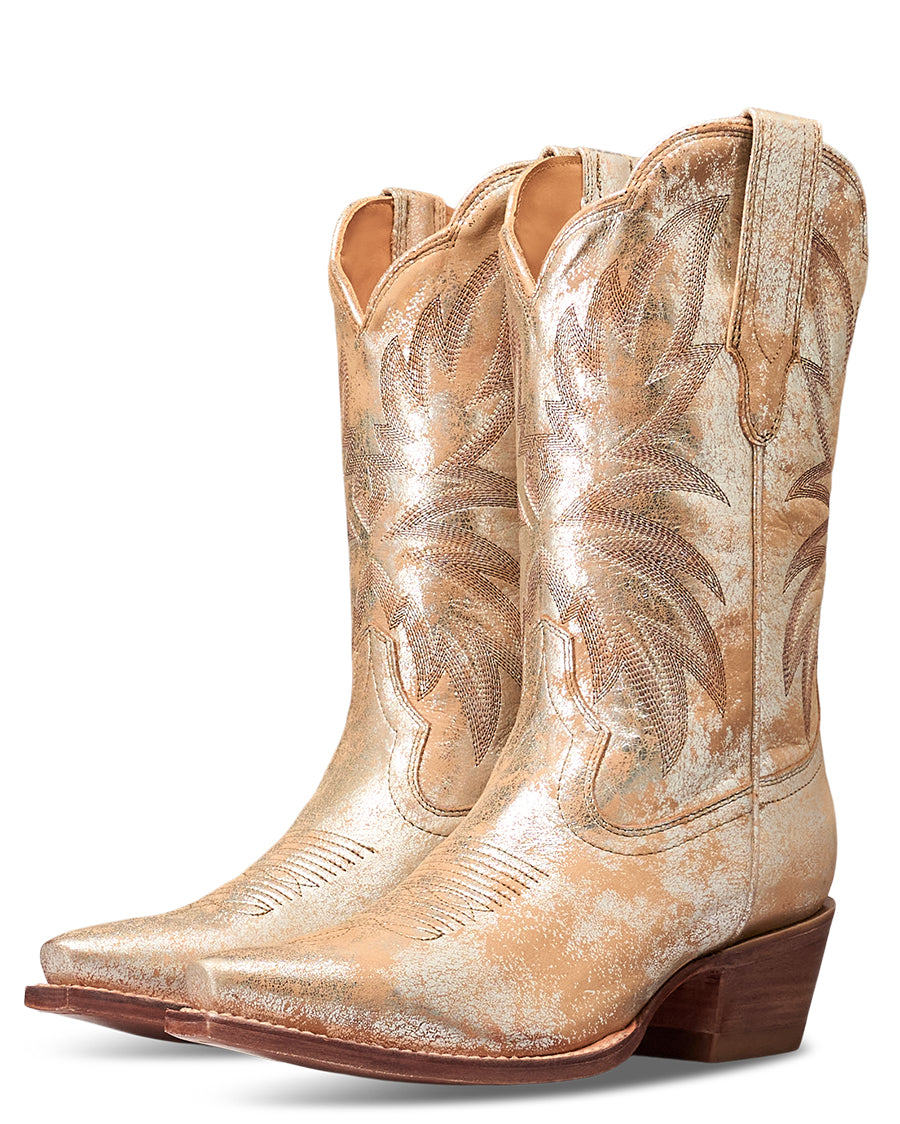 Tecovas Women's The Sadie In Platino Cowhide Metallic Western Boots - 21126-Pla