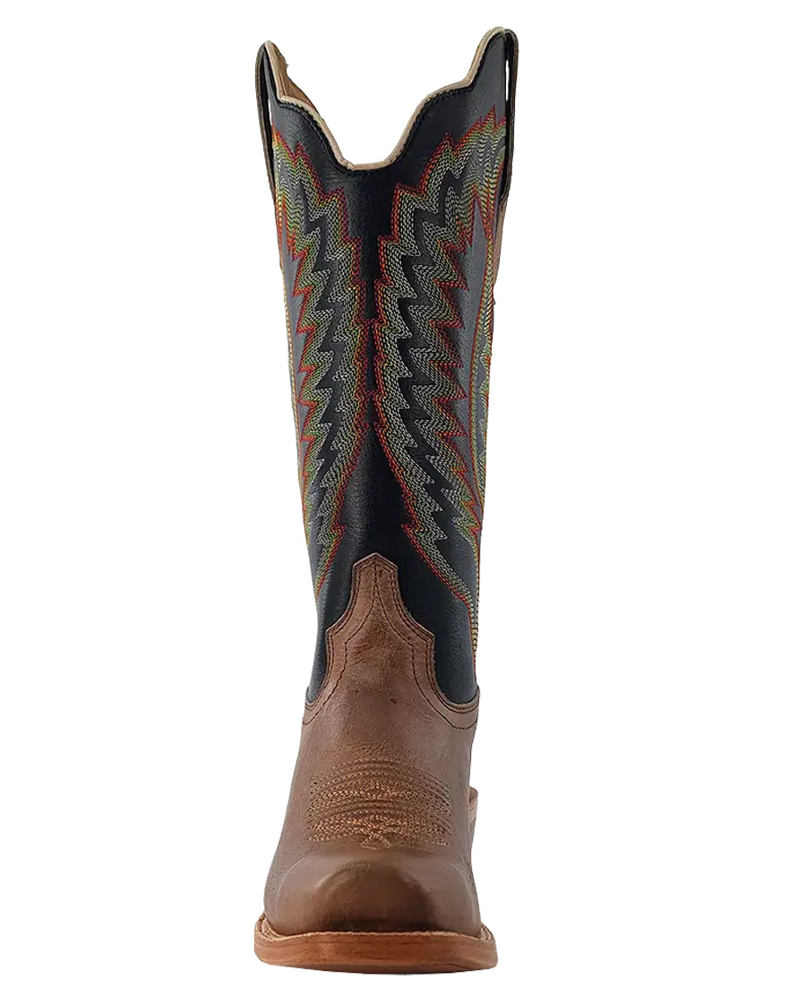 Women's RW Ranch Black Coffee Cowhide & Sand Dune Cowhide Narrow Square Toe Western Boots - Wrl0005-1