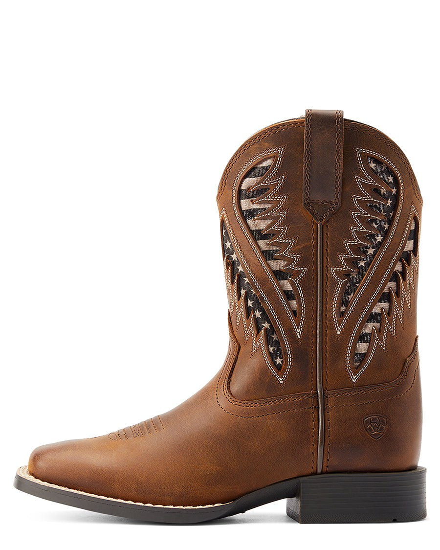 Youth Quickdraw Venttek Wide Square Toe Western Boots - 10044485