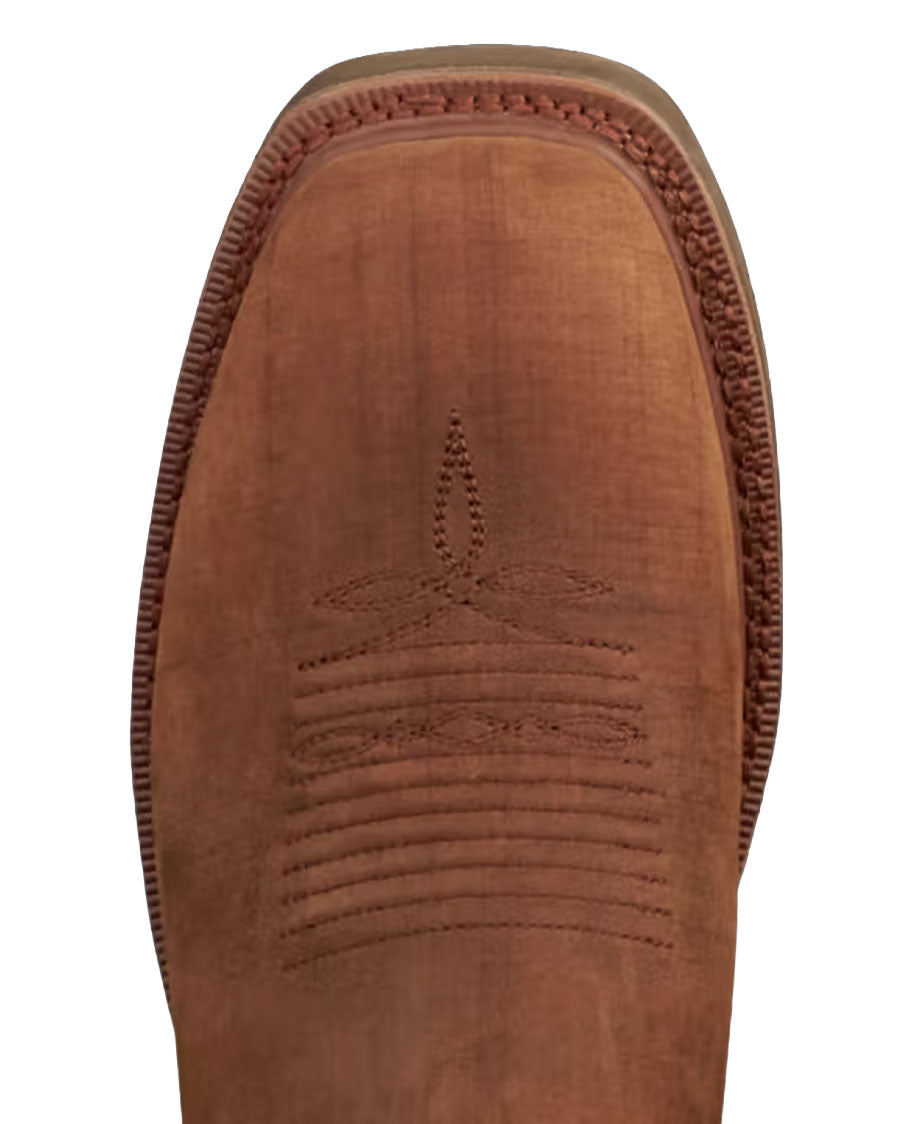 Men's LongHaul Waterproof Square Soft Toe Work Boots - Rust Cowhide - 11034-Rst
