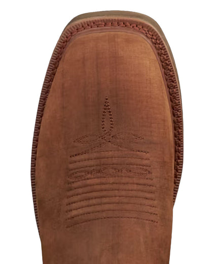 Men's LongHaul Waterproof Square Soft Toe Work Boots - Rust Cowhide - 11034-Rst