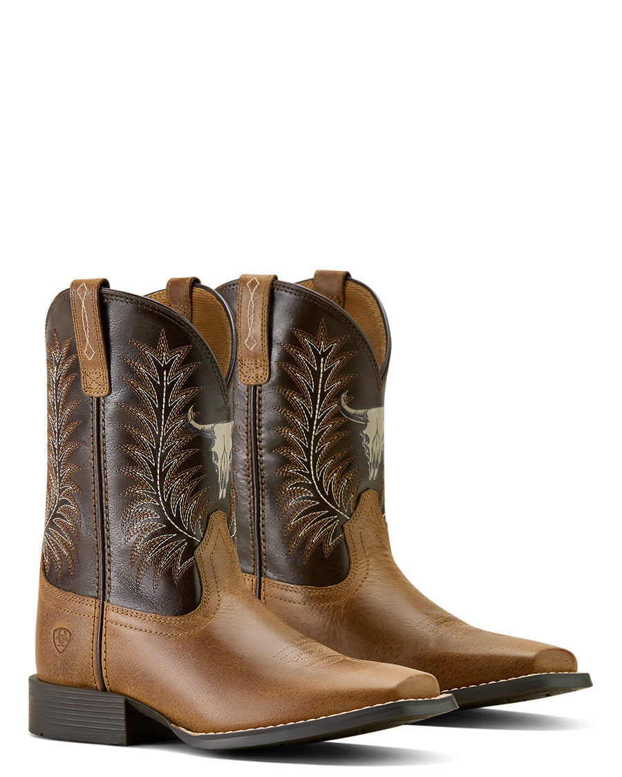 Youth Stampede Wide Square Toe Western Boots - 10063827