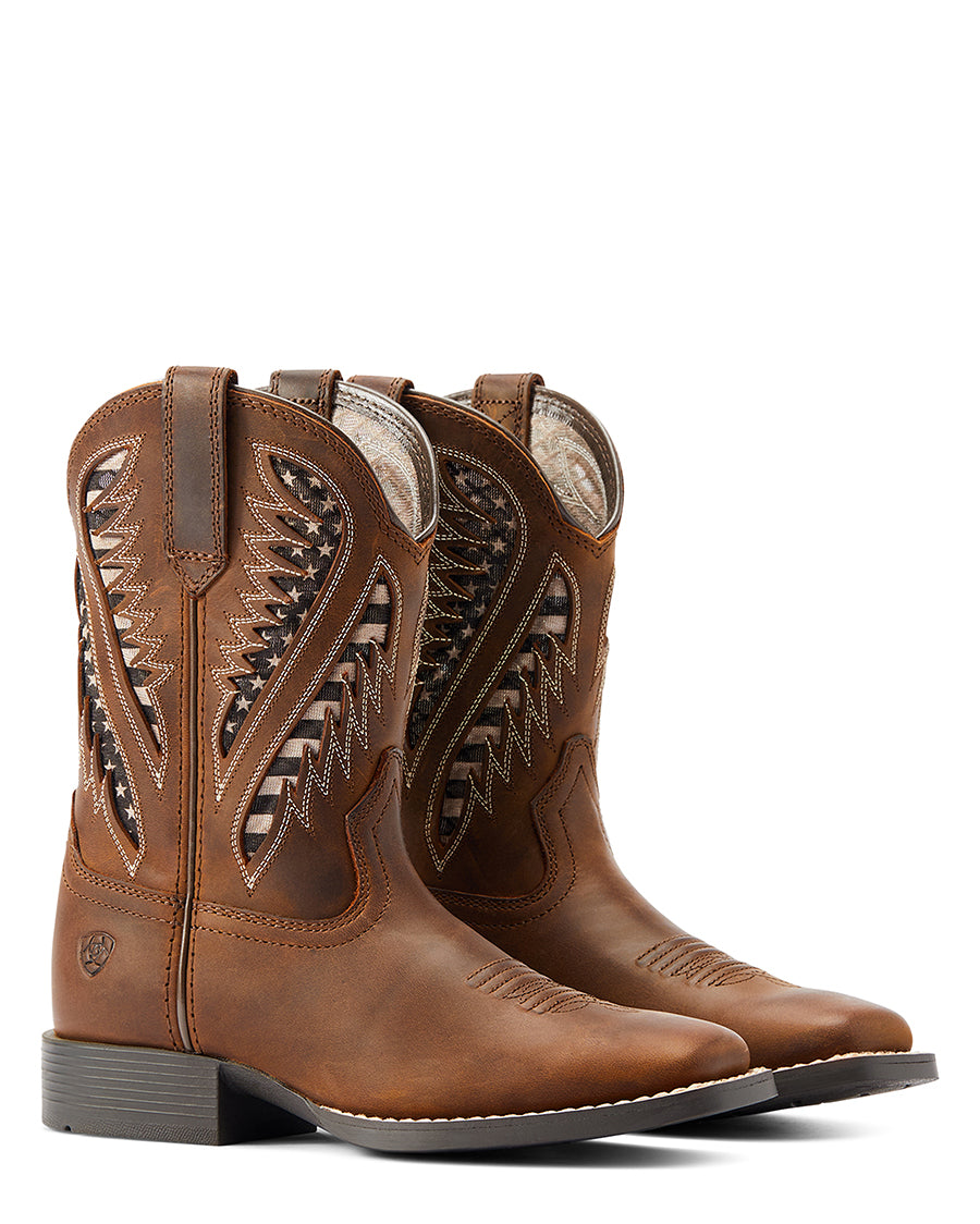 Youth Quickdraw Venttek Wide Square Toe Western Boots - 10044485