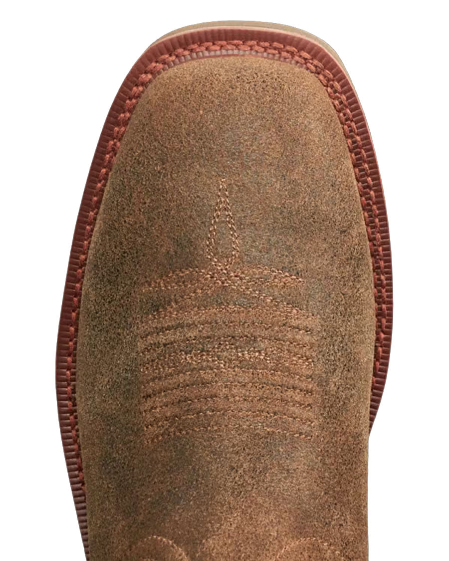 Men's LongHaul Waterproof Square Soft Toe Work Boots - Earthstone Cowhide - 11144-Rst