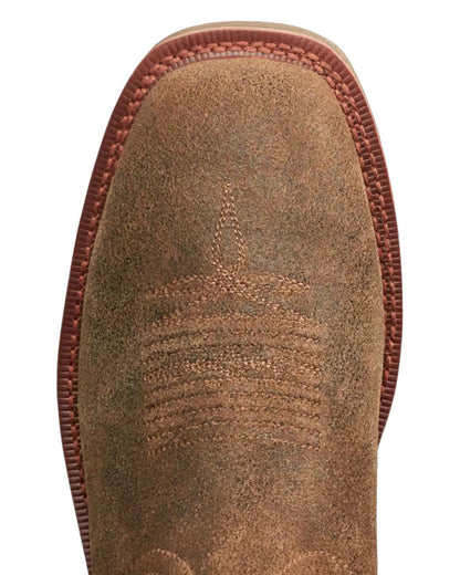 Men's LongHaul Waterproof Square Soft Toe Work Boots - Earthstone Cowhide - 11144-Rst