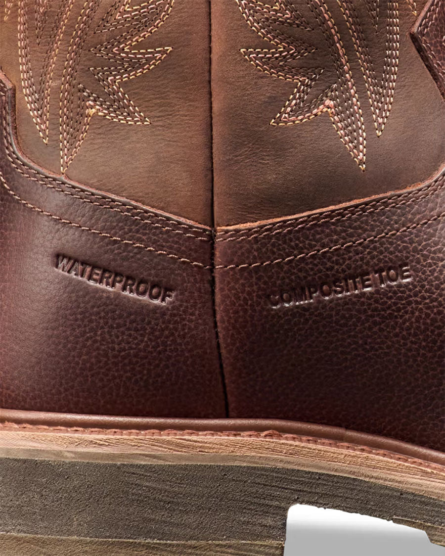 Men's LongHaul Waterproof Round Composite Toe Work Boots - Tobacco Cowhide - 10111-Tbc