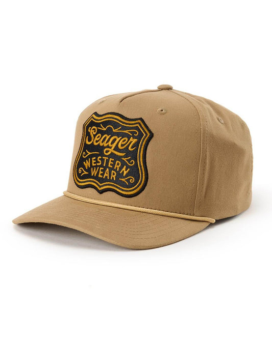 Badge Snapback - Mhsu26Bdgekak by Seager from Skip’s Western Outfitters | SEA-MHSU26BDGEKAK-O/S-BRITISH-KHAKI