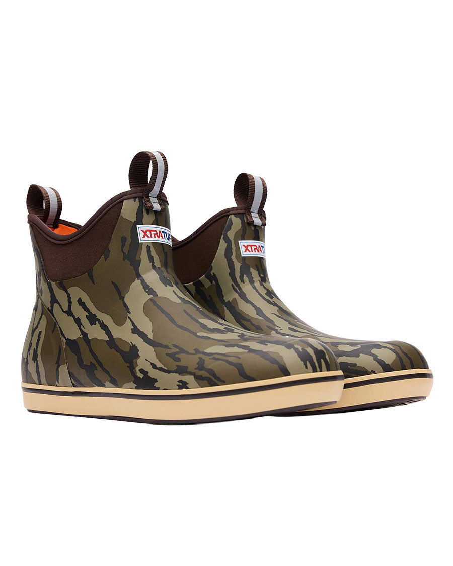 Men's 6" Mossy Oak Bottomland Ankle Deck Boots - XMABMOB
