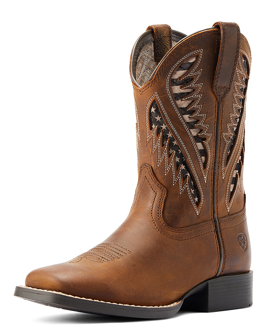 Youth Quickdraw Venttek Wide Square Toe Western Boots - 10044485