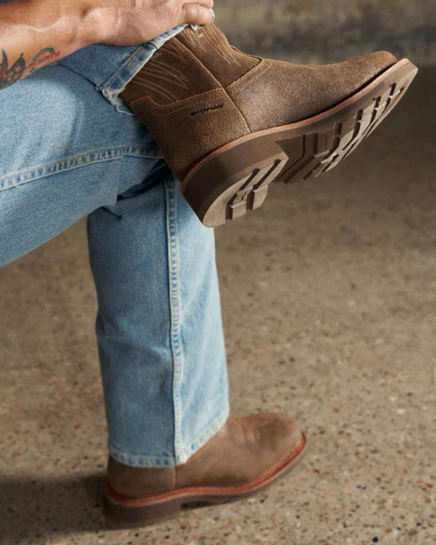 Men's LongHaul Waterproof Square Soft Toe Work Boots - Earthstone Cowhide - 11144-Rst