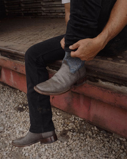 Men's The Doc Canyon Gunmetal Lizard Western Boots - 11224-Gnm