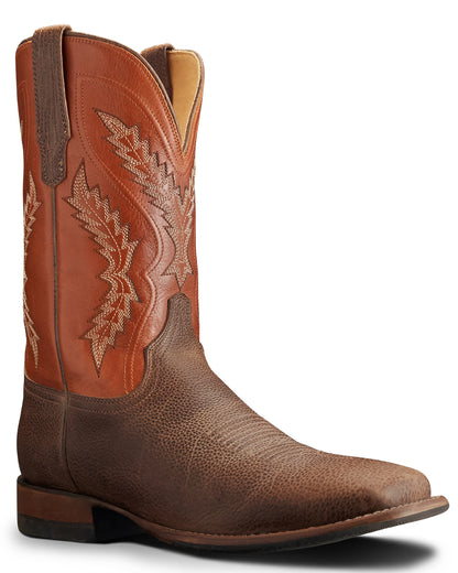Men's The Doc In Dark Chestnut & Burnt Orange Bison Western Boots - 10031-Dbo