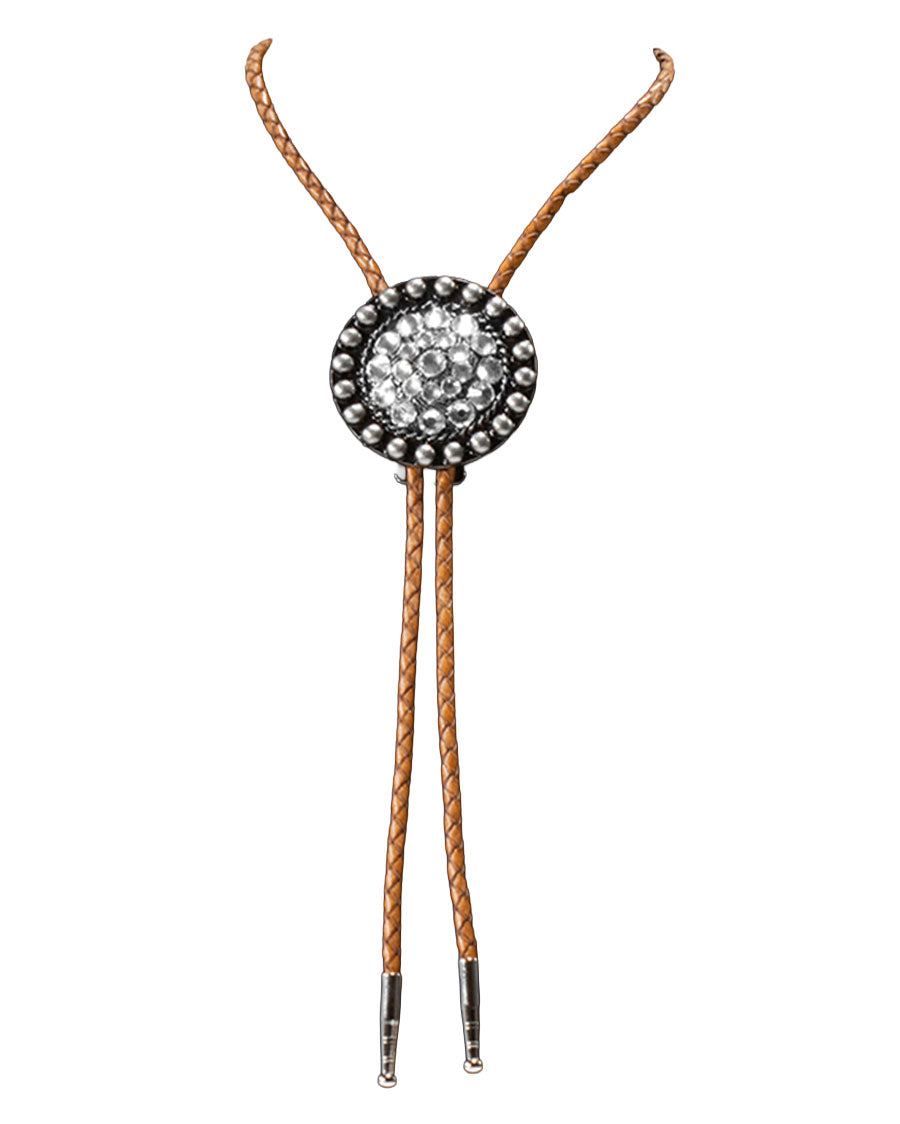 Clear Crystal Center Bolo Tie - 22419
