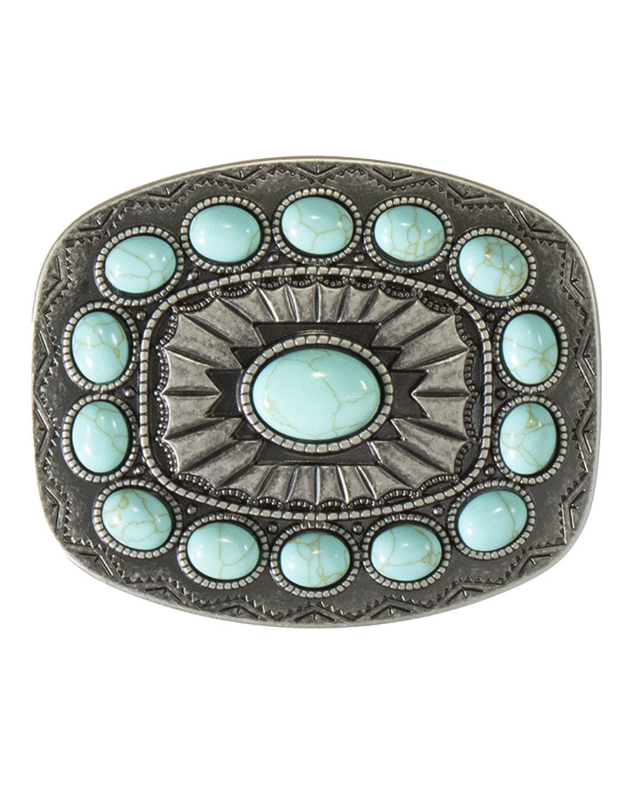 Women's Engraved Southwest Turquoise Belt Buckle - 37903