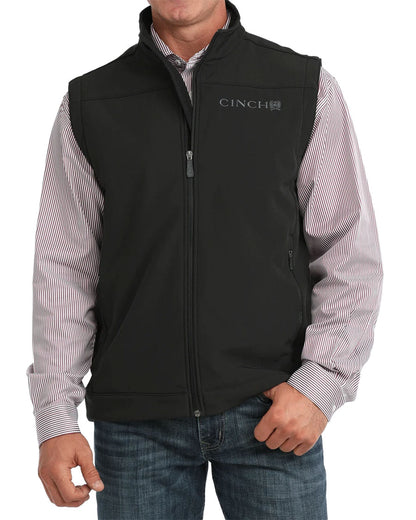 Men's Solid Bonded Vest - Mwv1012010 by Cinch from Skip’s Western Outfitters | CIN-MWV1012010-S-BLK