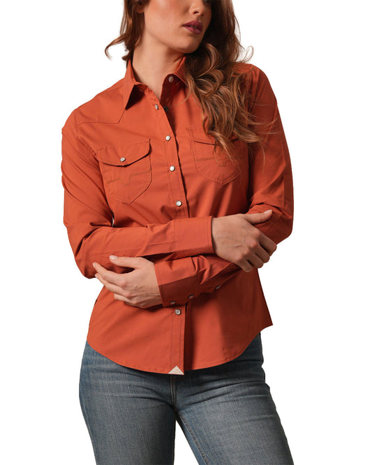 Women's Skeeter Long Sleeve Western Shirt - Wto0000088-Rd019