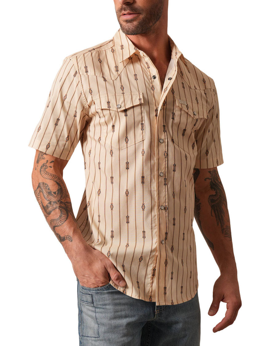 Men's Gunner Short Sleeve Western Shirt - Mds0000052-Be006