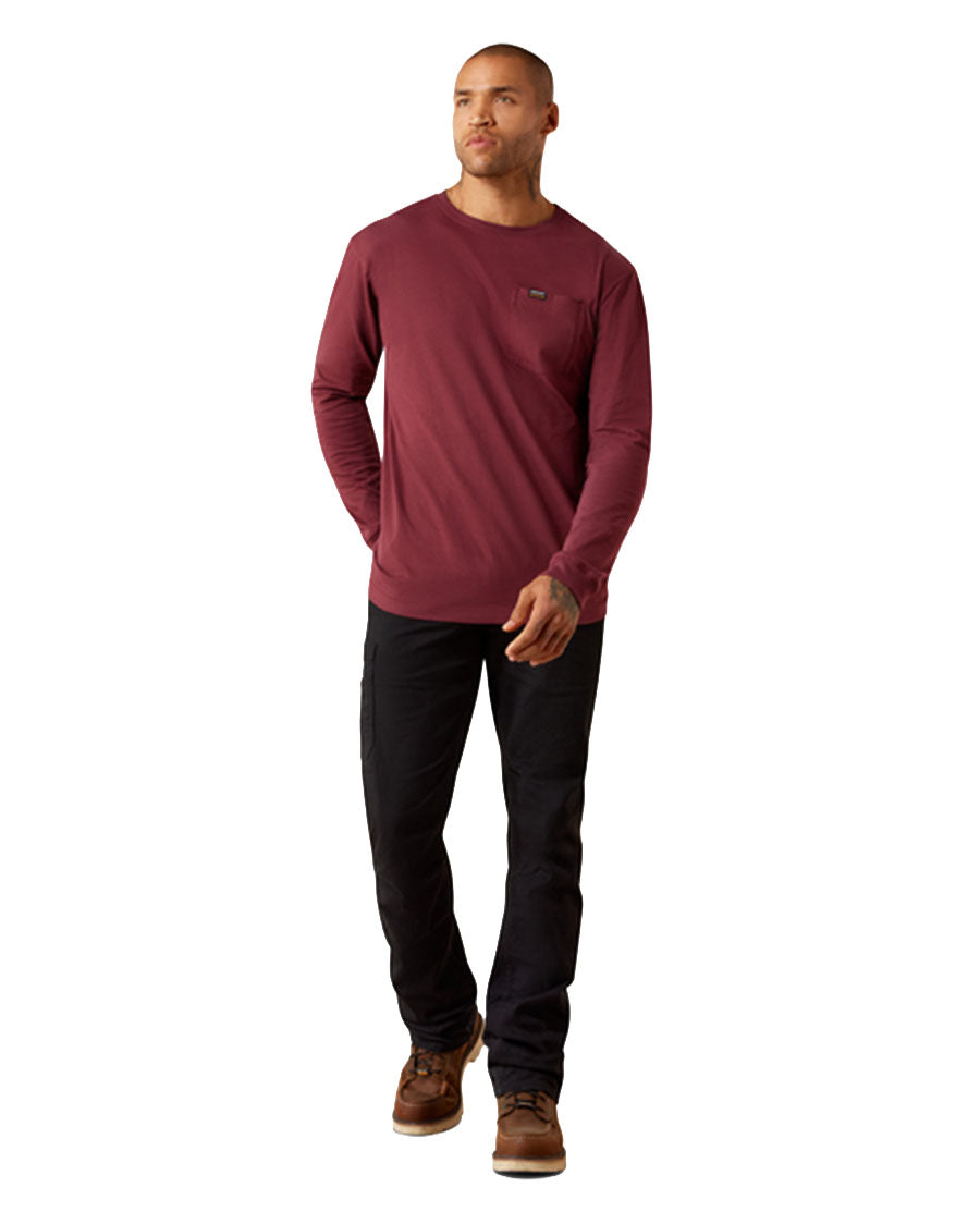 Men's Rebar Cotton Strong Whlf Shield Long Sleeve T-Shirt - 10079792
