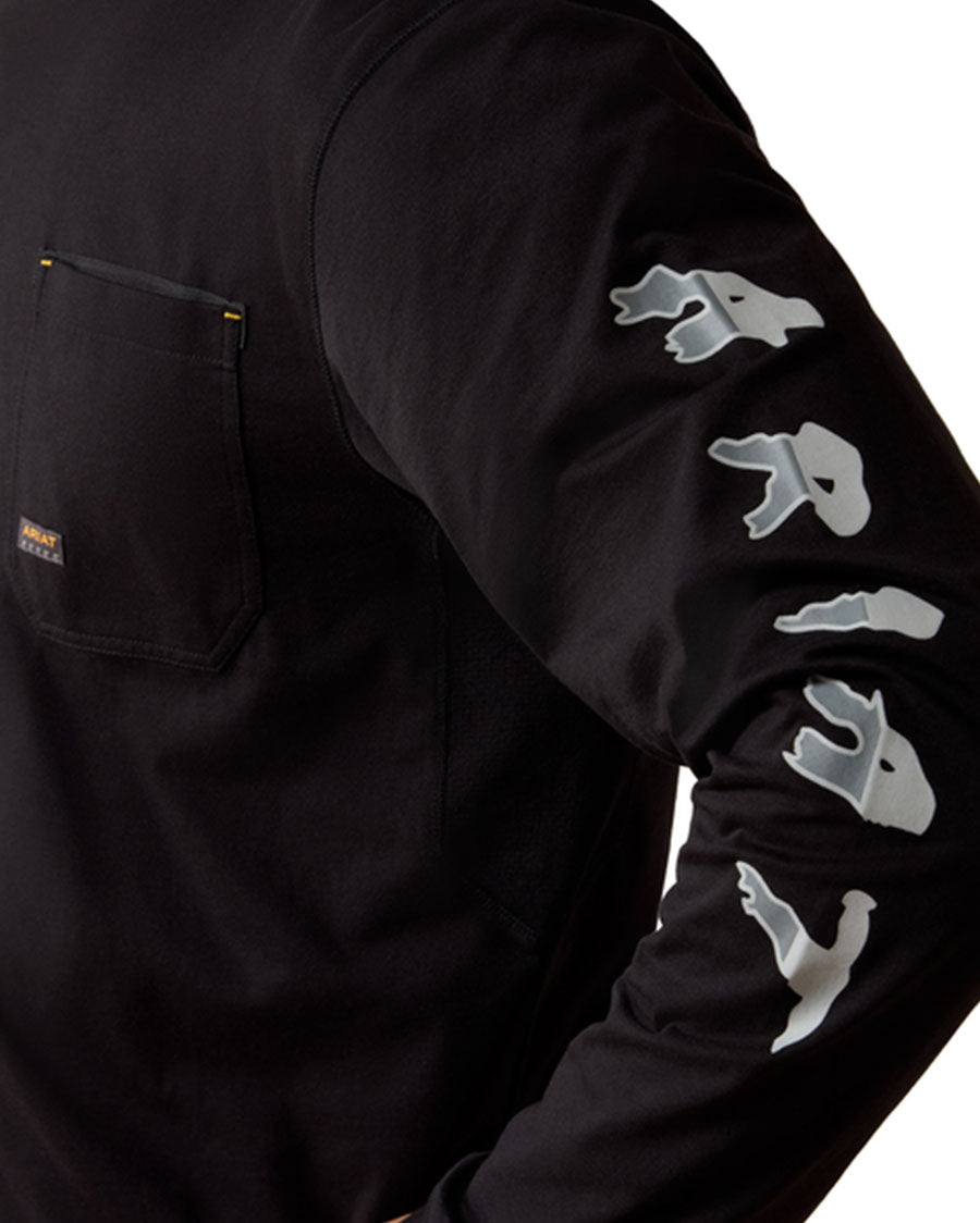 Men's Rebar Workman Bearded Skull Long Sleeve T-Shirt - 10079145