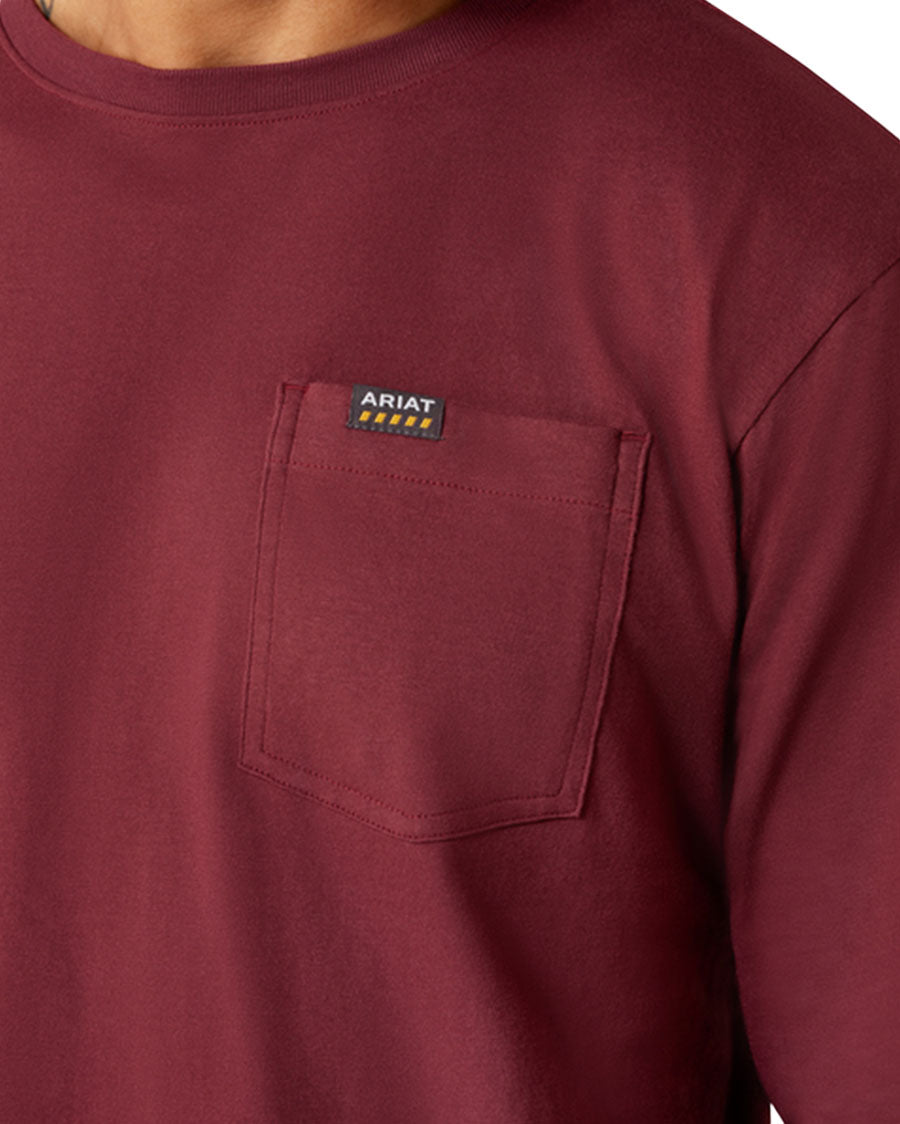 Men's Rebar Cotton Strong Whlf Shield Long Sleeve T-Shirt - 10079792