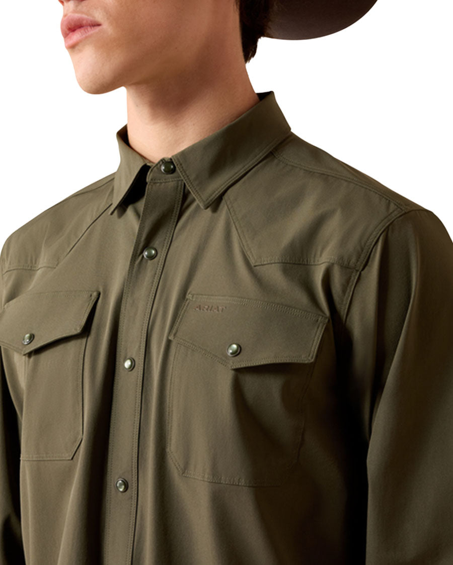 Men's Frontierflex Venttek Fitted Snap Long Sleeve Western Shirt - 10079816
