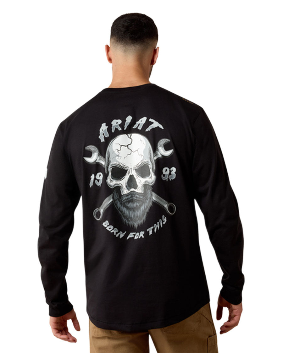 Men's Rebar Workman Bearded Skull Long Sleeve T-Shirt - 10079145