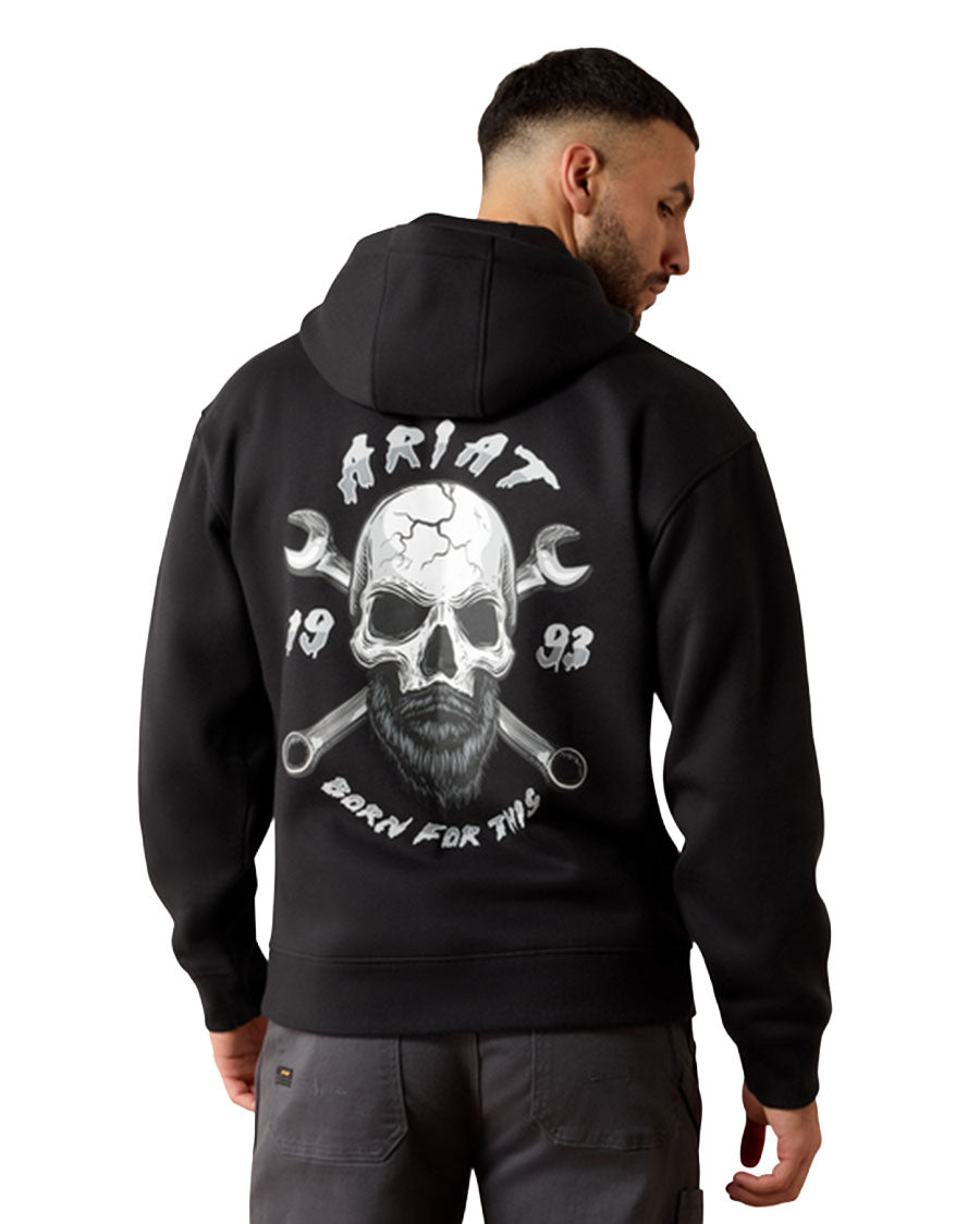 Men's Rebar Workman Bearded Skull Graphic Hoodie - 10079151