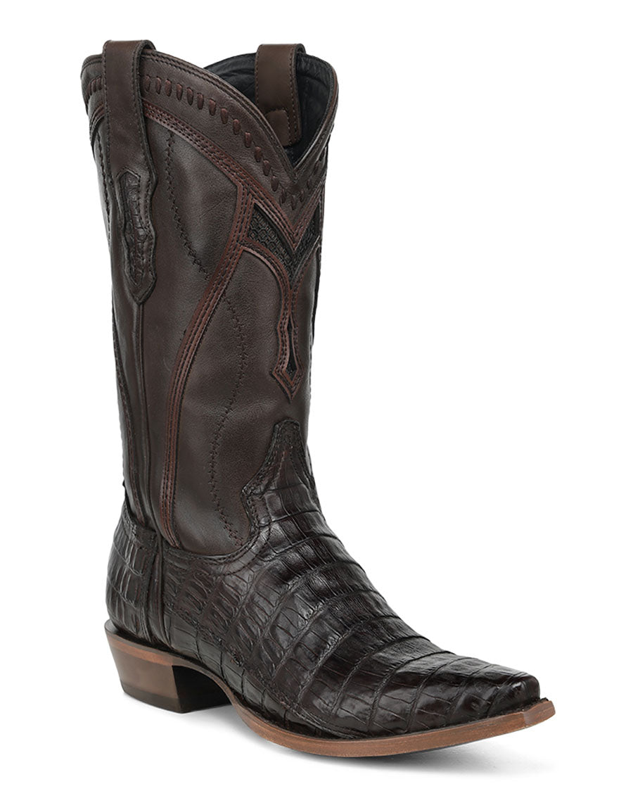 Men's Caiman Inlay & Embroidery Exotic Western Boots - A5202