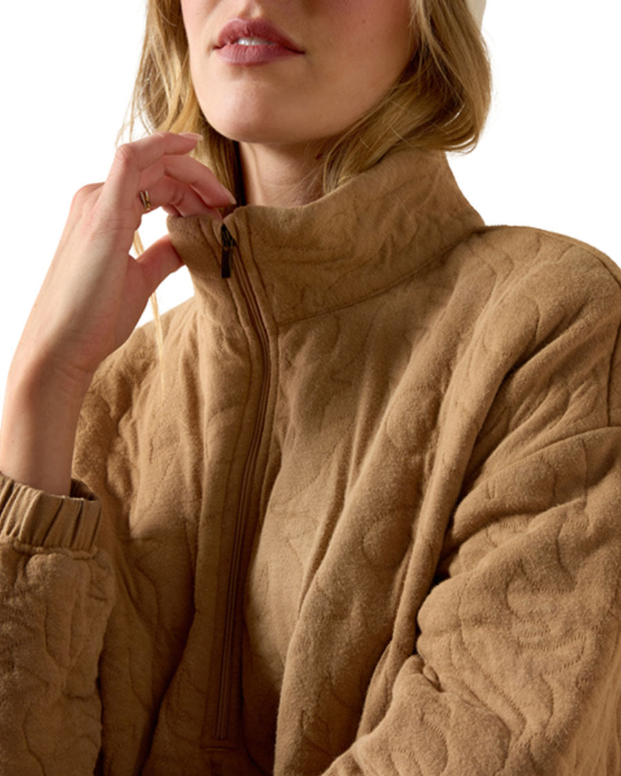Women's Boot Stitch 1/2 Zip Long Sleeve Pullover - 10080634