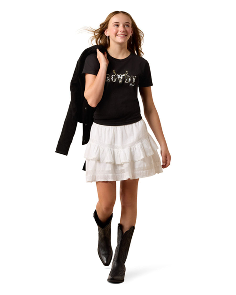 Youth Ariat Rowdy Cow Skull Graphic T-Shirt - 10083099