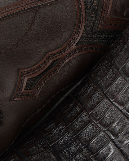 Men's Caiman Inlay & Embroidery Exotic Western Boots - A5202
